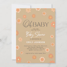 Åh Baby! Inbjudan till daisy Beige Baby Shower