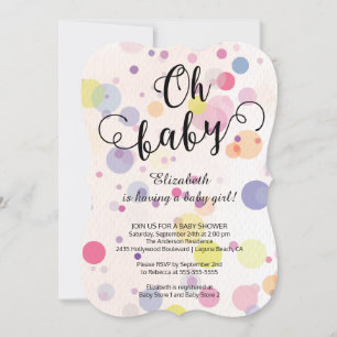 Åh Baby! Inbjudan till polka dots Neutralt Baby Sh