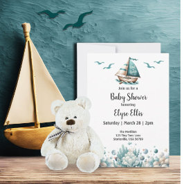 Åh, Baby! Inbjudan till Rustic Blue Baby Shower
