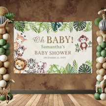Åh Baby Jungle Safari Baby Shower Banner