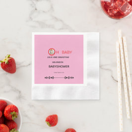Åh Baby Katt Bild Baby Shower Pappersservett