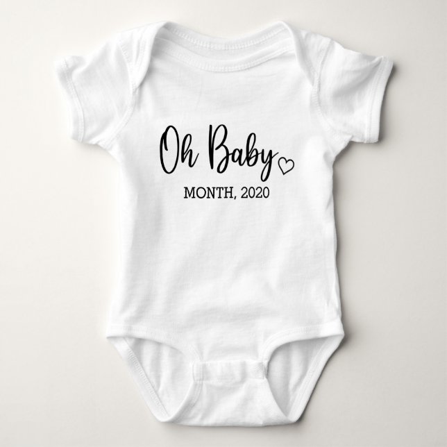 Åh Baby kommer snart Gravid Meddelande T Shirt (Framsida)