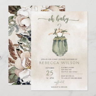 Åh Baby Kön Neutral Boho Baby Shower-inbjudan Inbjudningar