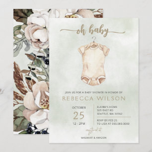 Åh Baby Kön Neutral Boho Baby Shower-inbjudan Inbjudningar
