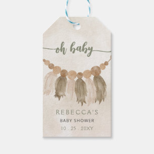 Åh Baby Kön Neutral Boho Baby Shower-inbjudan Presentetikett