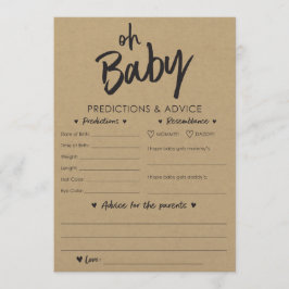 Åh Baby Kraft Predictions and Advice Card Inbjudningar