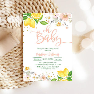 Åh Baby Lemon Squeez Bebis Shower Inbjudan