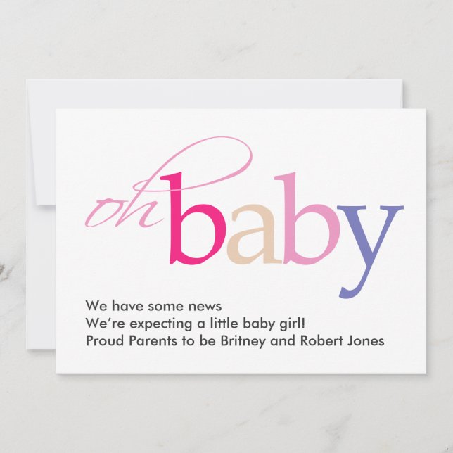 Åh Baby! Meddelande om gravid (Framsida)
