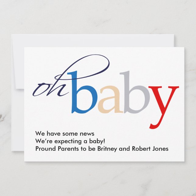 Åh Baby! Meddelande om gravid (Framsida)