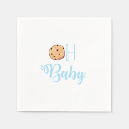 Åh Baby Milk and Cookies blåa Bebis firande Pappersservett