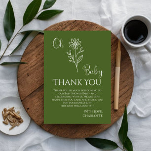 Åh Baby Minimalist Vildblomma Baby Shower Tack Kort