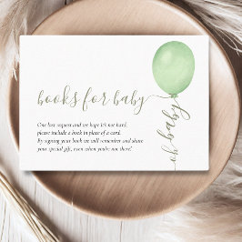 Åh Baby minimalistiskt Grönt Ballon Baby Shower Tilläggskort