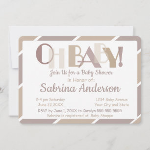Åh Baby Mocha Modern Whimsical Baby Shower Inbjudningar