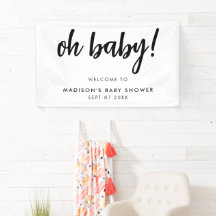 Åh Baby Modern Elegant Black and White Baby Shower