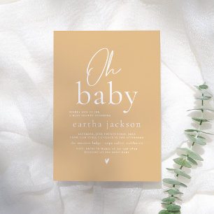 Åh baby Mysig gul vårblomma bebisfest Inbjudningar