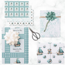 "Åh, Baby" Nautisk Wrapping Papper 3 Stilar