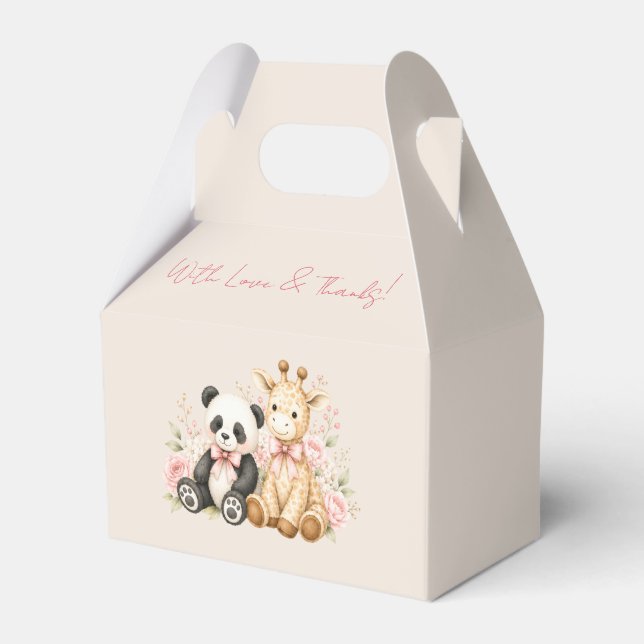 Åh Baby Panda och Giraff Baby Shower Presentaskar (Framsidan Sidan)