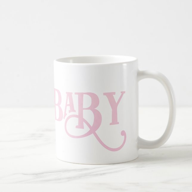 Åh Baby Personlig Blek Rosa Modern Typeface Kaffemugg (Höger)