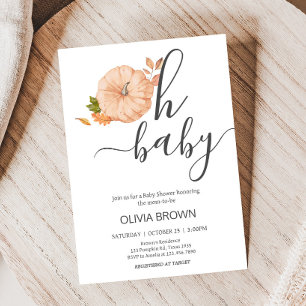 Åh Baby Pumpa Höst Baby Shower Inbjudningar