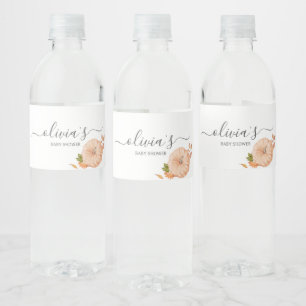 Åh Baby Pumpa Höst Baby Shower Vattenflaskor Etikett