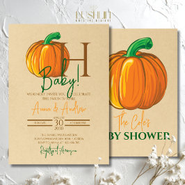 Åh Baby Pumpkin Baby Föräldrar Att Vara Duschen Inbjudningar