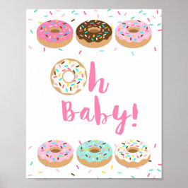 Åh Baby! Rosa Donut Sprinkle Shower-signatur Poster