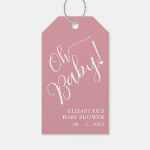 Åh Baby! Rosa Flick Baby Shower Presentetikett