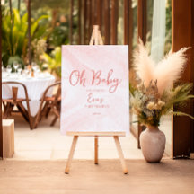 Åh Baby Rosa Marble Välkomstskyltskammare