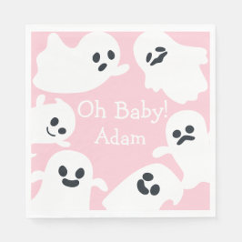 Åh Baby! Rosa & White Halloween Fall Baby Shower Pappersservett