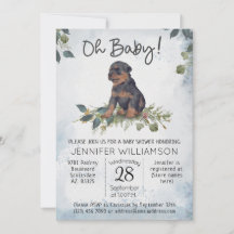 Åh Baby! Rottweiler Puppy Hund Baby Shower