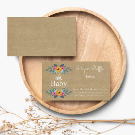 Åh Baby! Rustic Kraft Blommigt Utandningssvårighet Tilläggskort