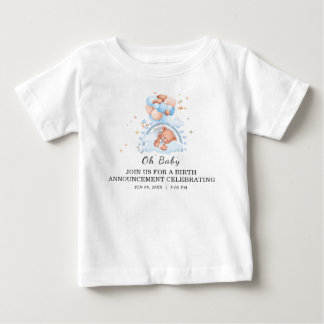 Åh Baby Söt Björn Födelse Tillkännagivande T Shirt