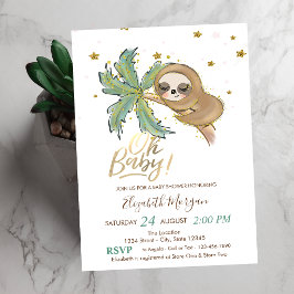Åh Baby Söt Sovande Sengångare Baby Shower Inbjudningar