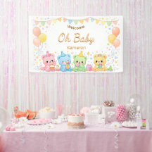 Åh Baby Söta Pastellbjörnar Baby Shower Neutral