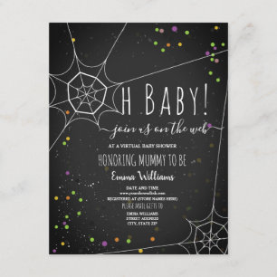 Åh Baby Spindelnät Halloween Virtuellare babyskor Inbjudningar