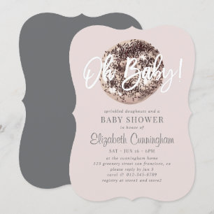 Åh Baby! Sprinkle Doughnut och Babyskor Inbjudningar