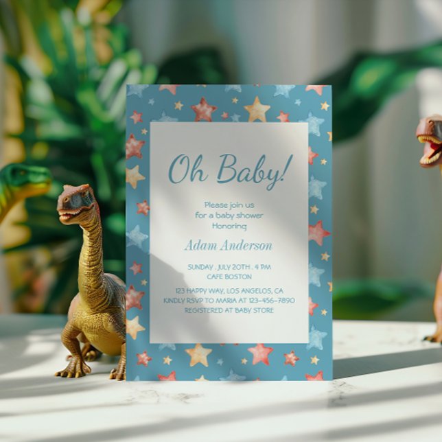 Åh Baby! Starry Himmel Baby Shower - Boy Baby Show Inbjudningar (Skapare uppladdad)
