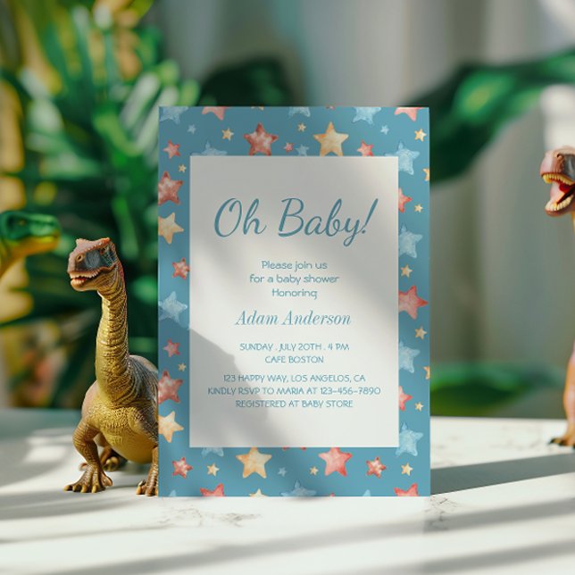 Åh Baby! Starry Himmel Baby Shower - Boy Baby Show Inbjudningar (Skapare uppladdad)