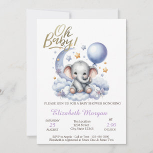 Åh Baby Teddy Bear Baby Shower Inbjudningar