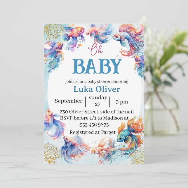 åh baby under havets babydusch inbjudningar (Skapare uppladdad)