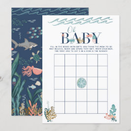 Åh Baby under Sea Baby Shower Bingo Game Inbjudningar
