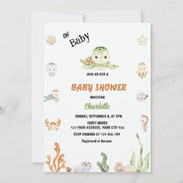 Åh Baby under Sea Baby Shower Inbjudningar