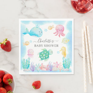 Åh Baby under Sea Baby Shower Pappersservett