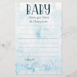 Åh Baby under Sea Baby Shower Parent Advice Flygblad
