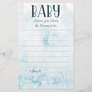 Åh Baby under Sea Baby Shower Parent Advice Flygblad