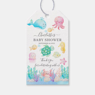 Åh Baby under Sea Baby Shower Presentetikett
