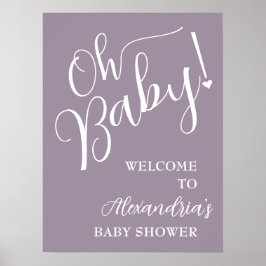 Åh Baby! Välkomna för Lila av babykläder Poster
