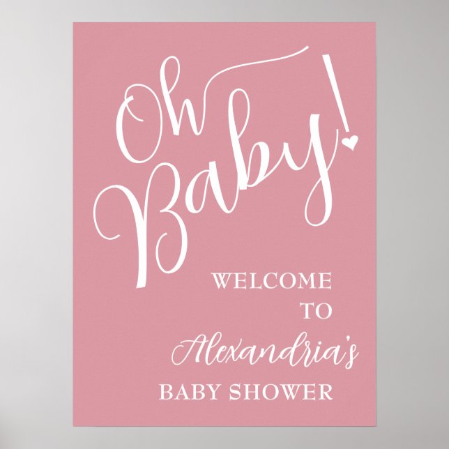 Åh Baby! Välkomna till Baby Shower Poster (Framsidan)