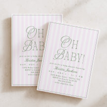 Åh Baby Vintage Förfinad Flickbabyfirande