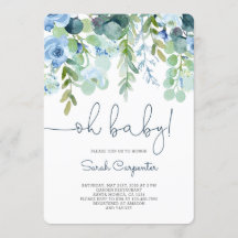 Åh babydusch pojke inbjudan